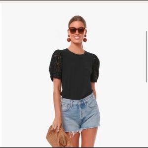 Tuckernuck Black Lace Vesty Top NWOT